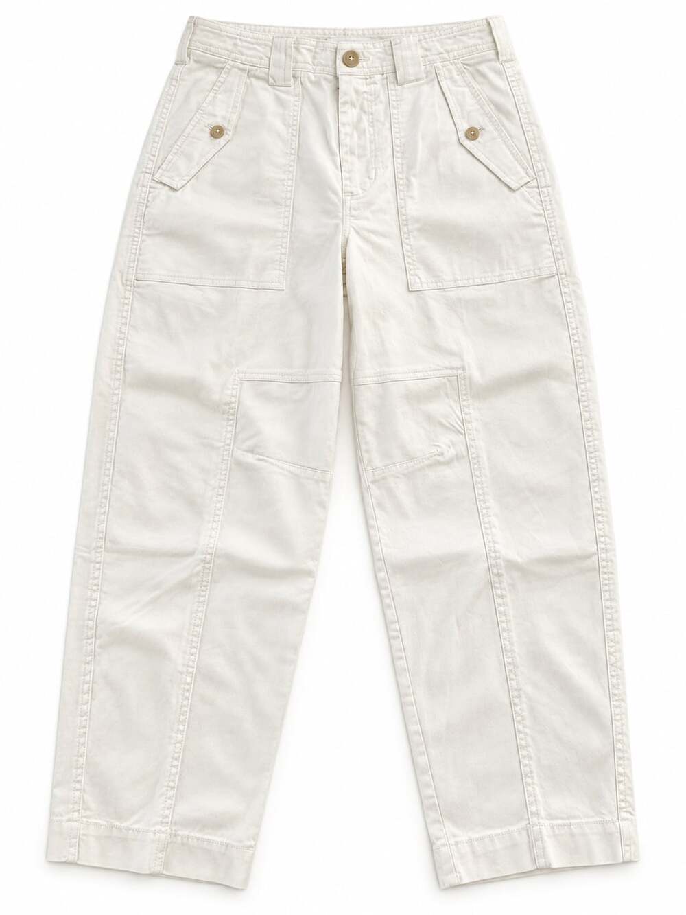 Banana Republic Barrel Pants Size 2S Cream Cotton (y)